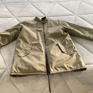 Vans green and cheetah reversible coat